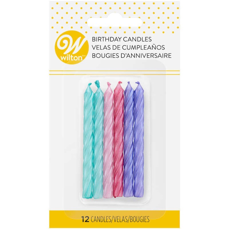 Unicorn Metallic Birthday Candles – 12-Count