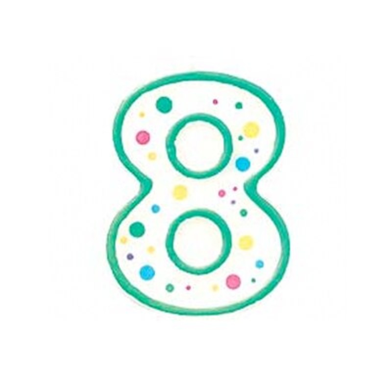 Wilton Green Numeral Candle “8”