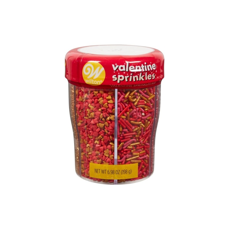 6 Cell  Valentines Day Metallic Sprinkles