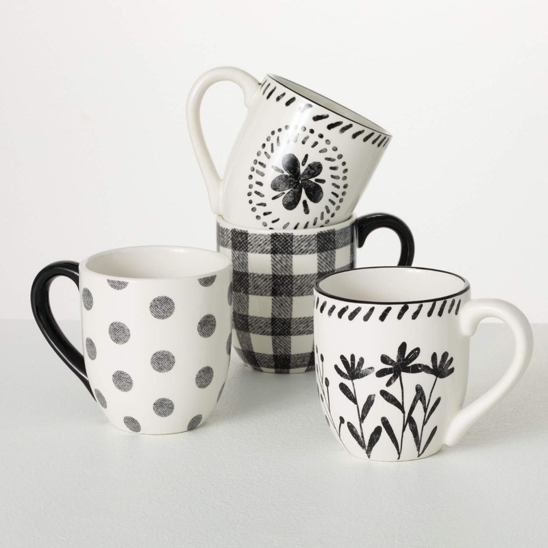 Black/White Patterned Mug
