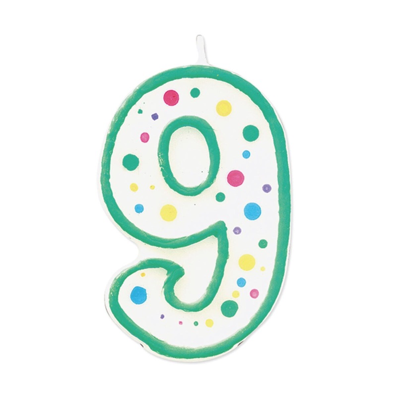 Wilton Green Numeral Candle “9”