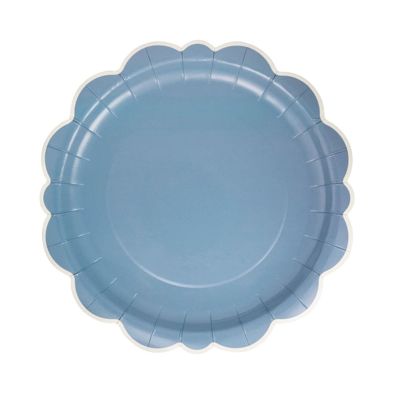 10″ Blue Scalloped Edge Plate