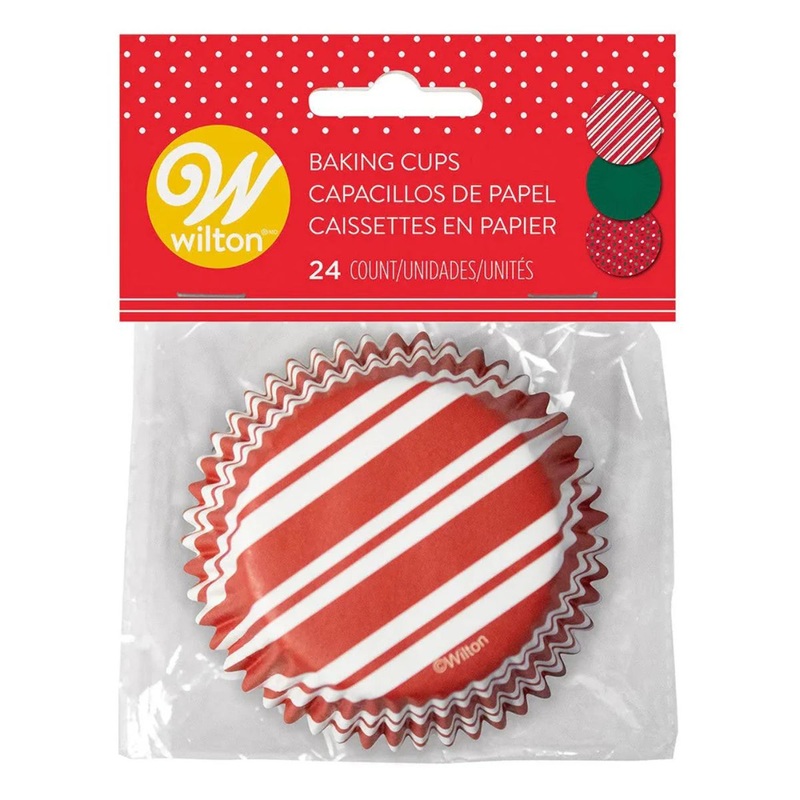 24-Count Classic Christmas Patterns Baking Cups