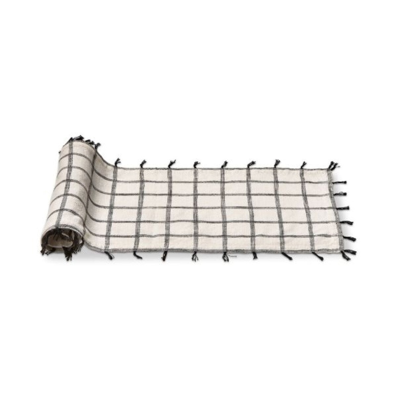 Black Check Table Runner