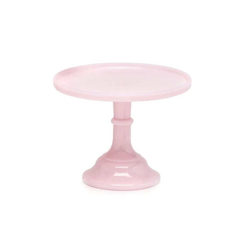 Cake Stand Pink Glass 9″