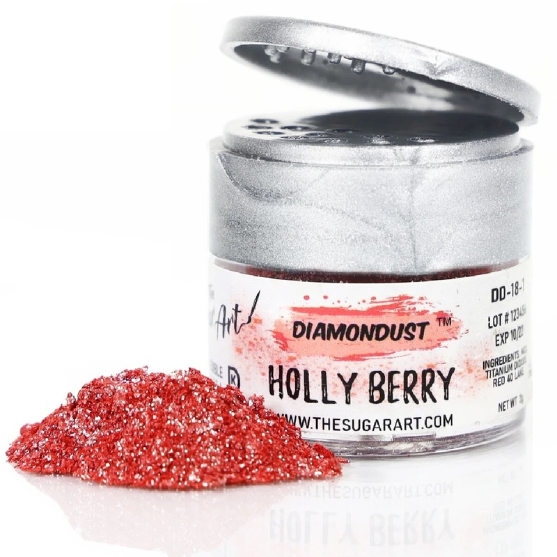 Diamond Dust Edible Glitter – Holly Berry