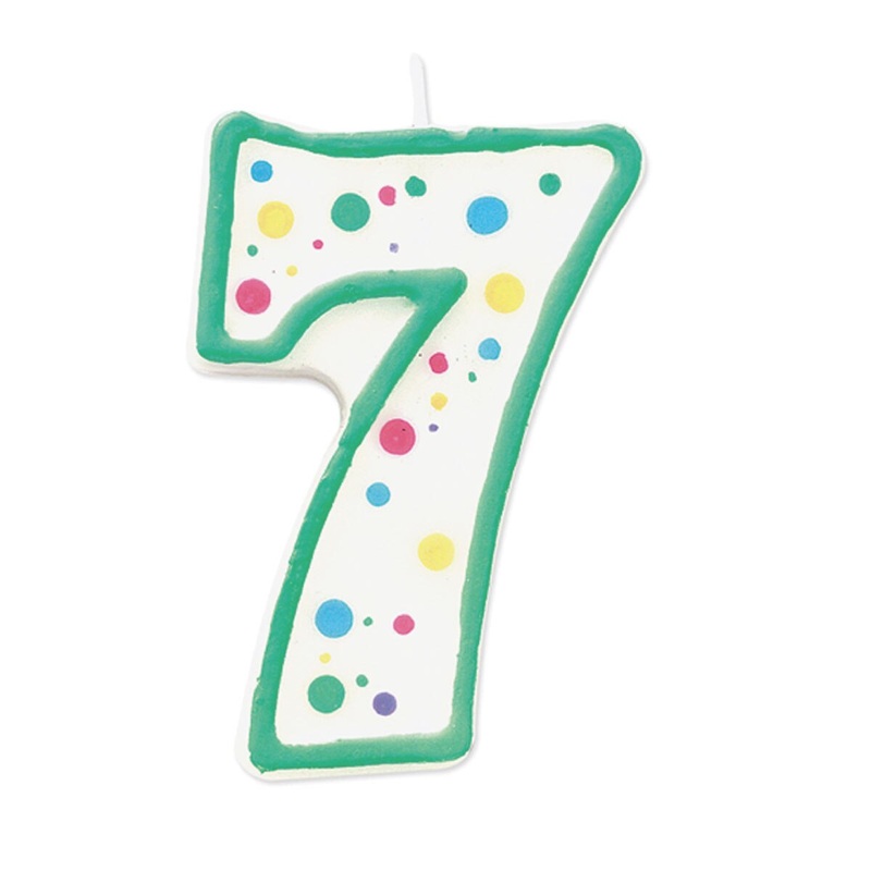 Wilton Green Numeral Candle “7”