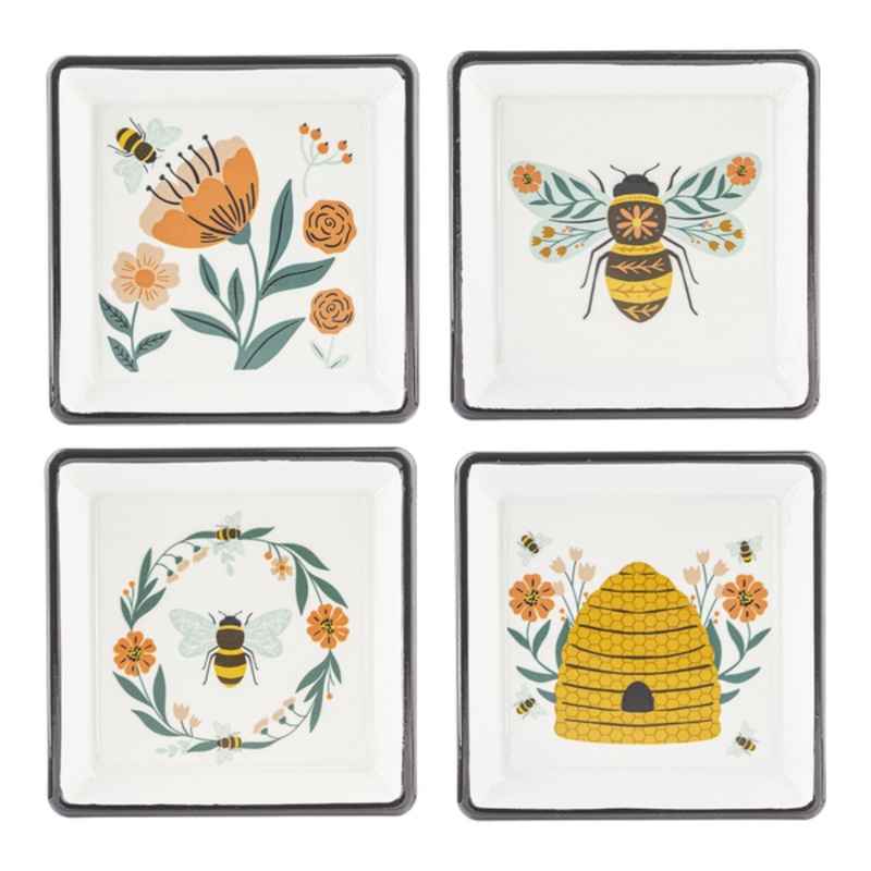 Trinket Dish Bee & Floral 12/cs