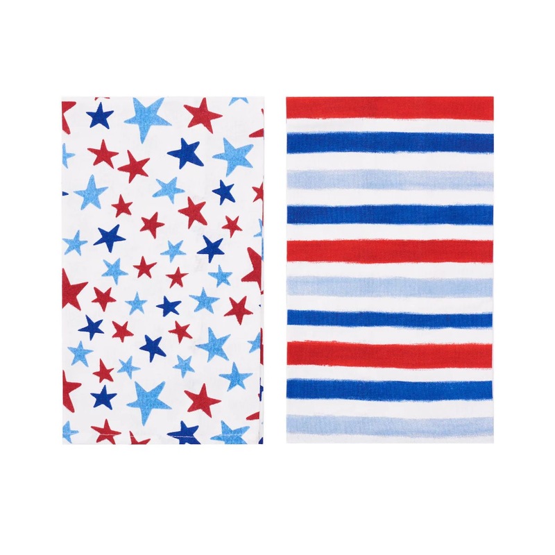 Watercolor Stars and Stripes Towel