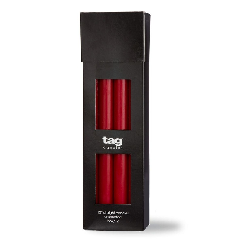 12″ Straight Cranberry Candle