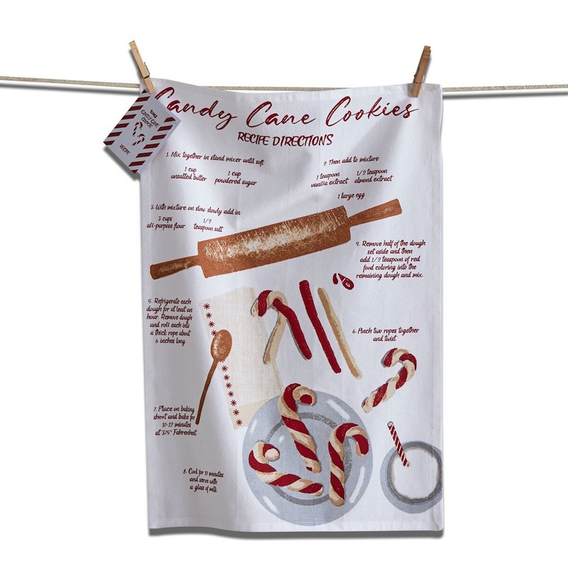 Candy Cane Cookie Recipe Dish Towel