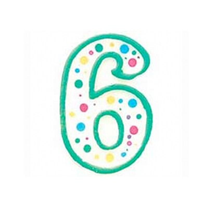 Wilton Green Numeral Candle “6”