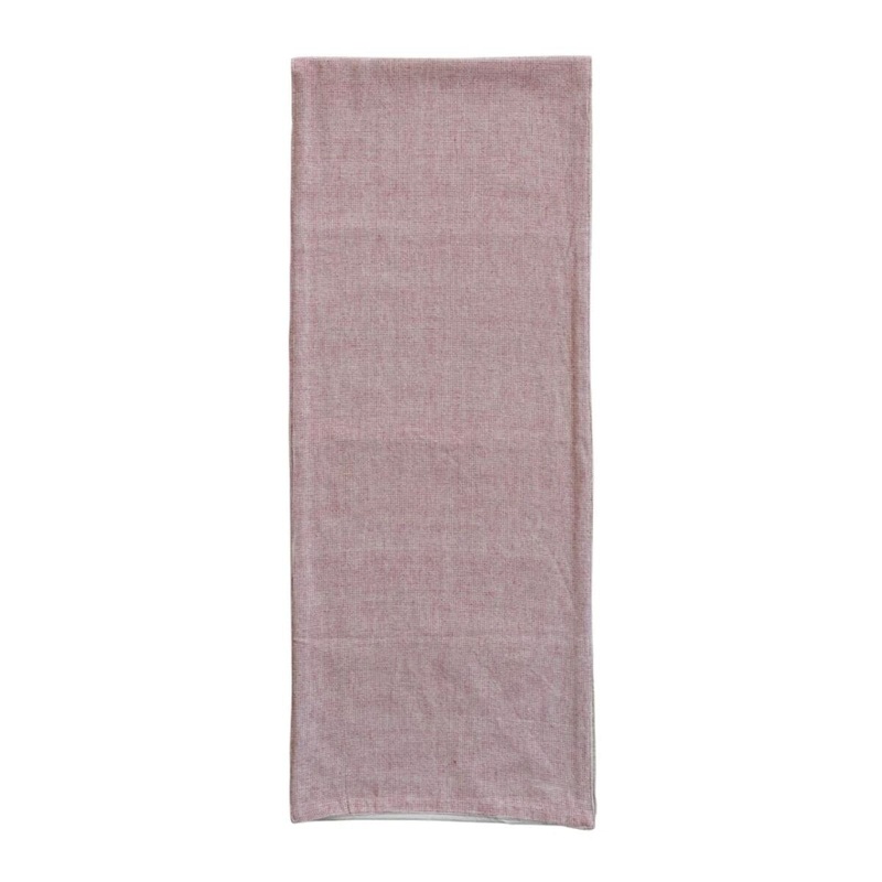 Woven Cotton 2 Sided Table Runner with Grid Pattern