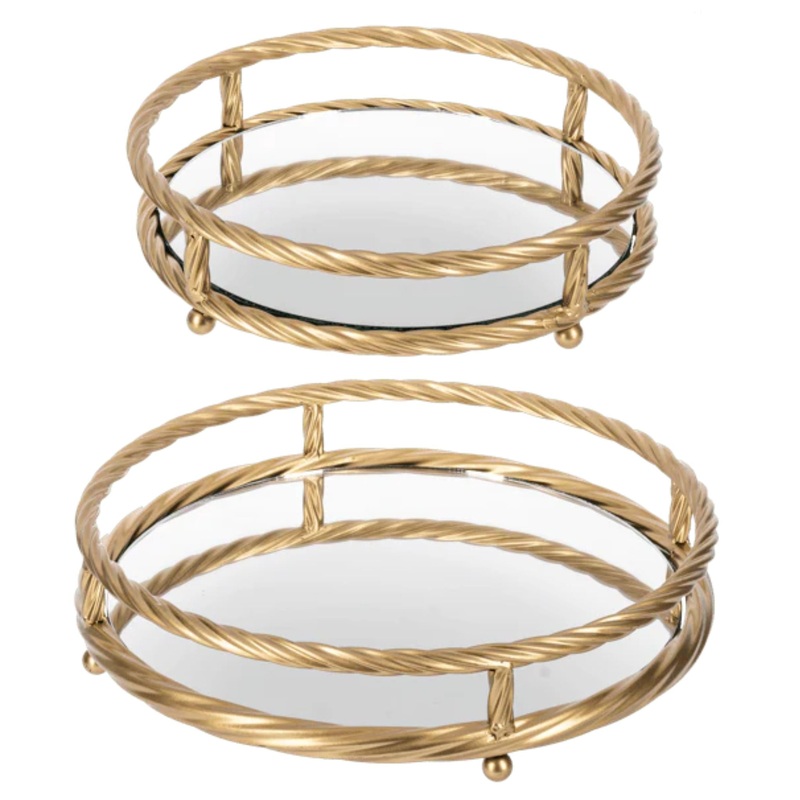 Twisted Frame W/Mirror Inlay Set/2