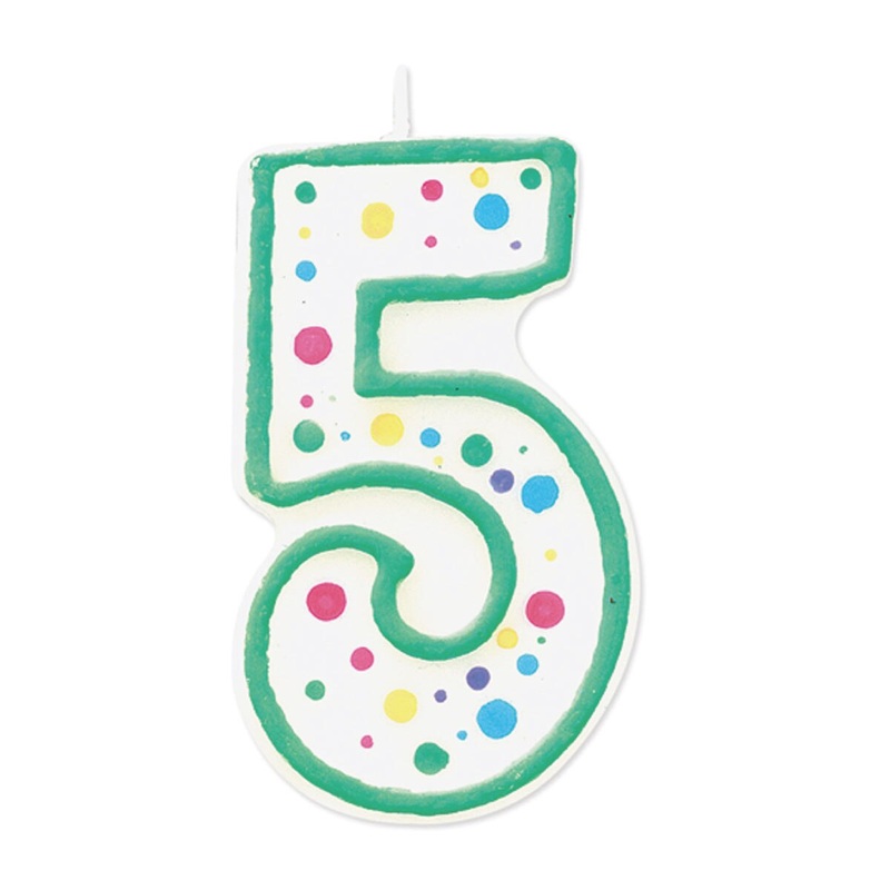 Wilton Green Numeral Candle “5”