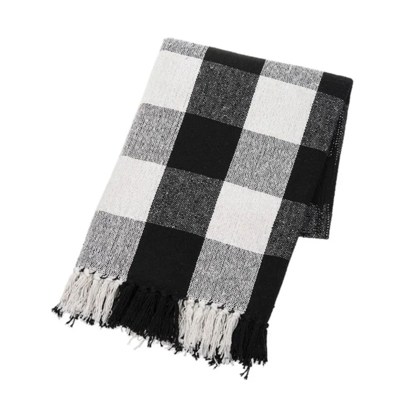 Woven B&W Buffalo Throw