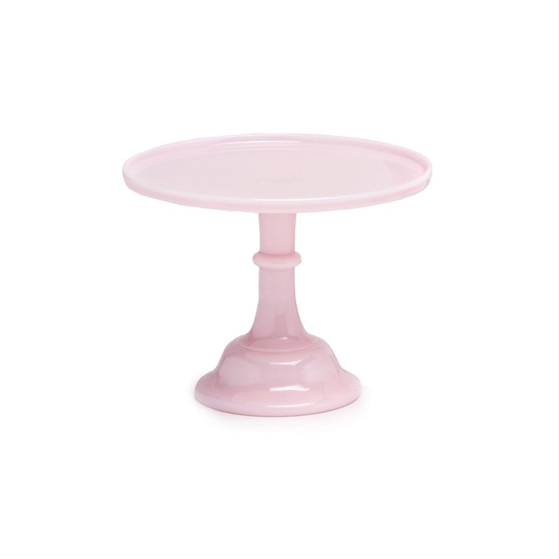 Cake Stand Pink Glass 10″