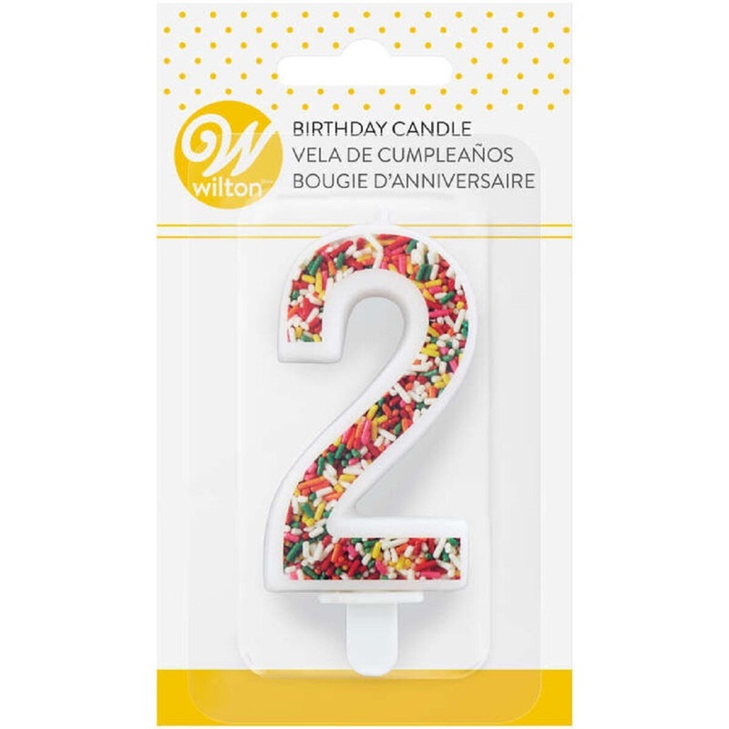 Sprinkle Pattern Number 2 Birthday Candle