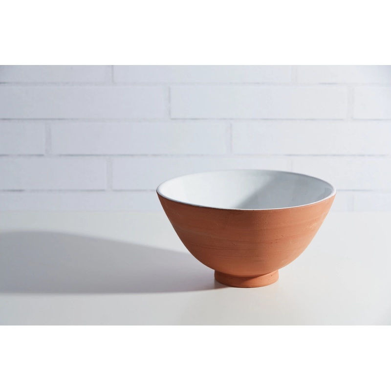 Moroccan Terracotta Serving Bowl White (dis)