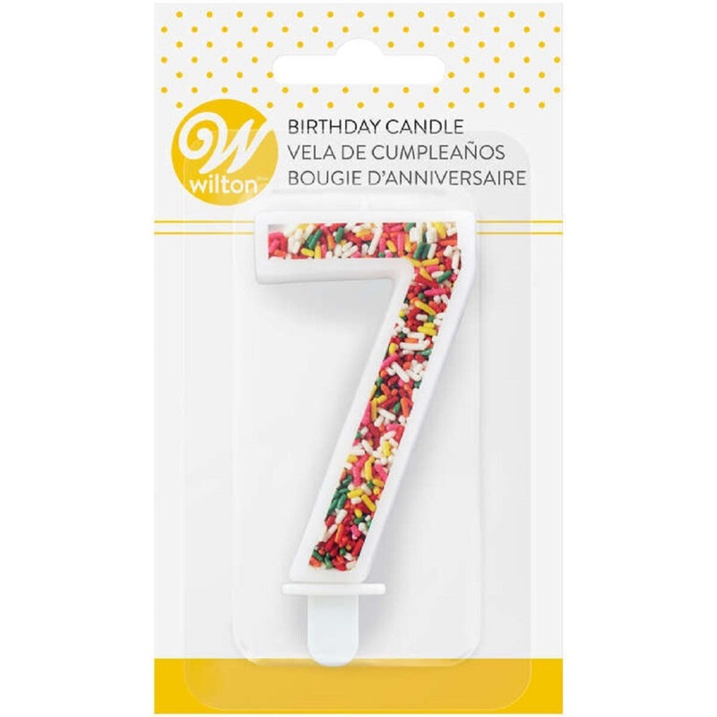 Sprinkle Pattern Number 7 Birthday Candle
