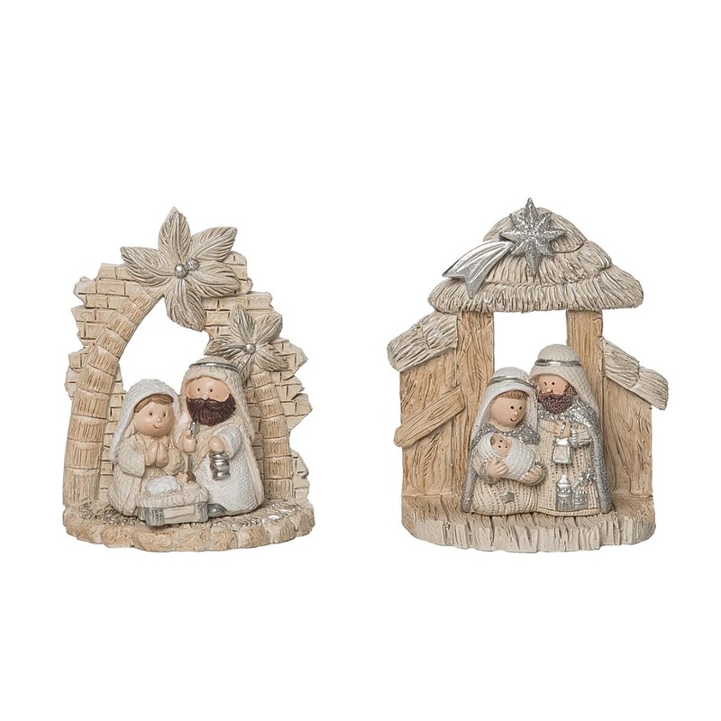 Res Shining Nativity Figurine 2 asst