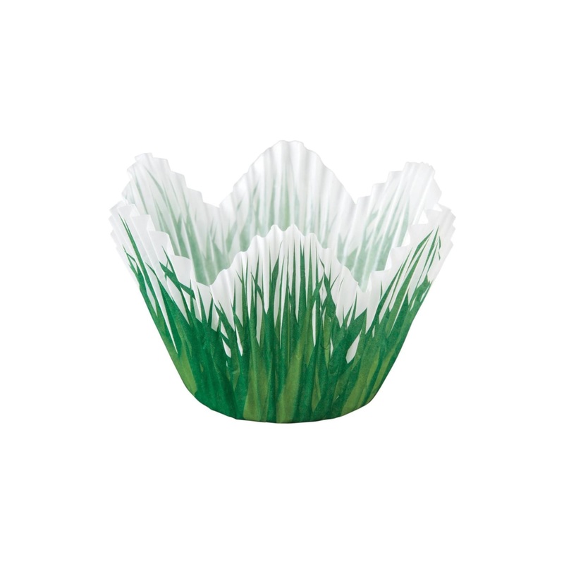Baking Cups Shaped Grass 24 Ct