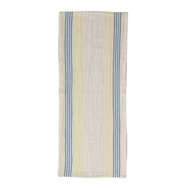 Woven Cotton Table Runner w/Stripes