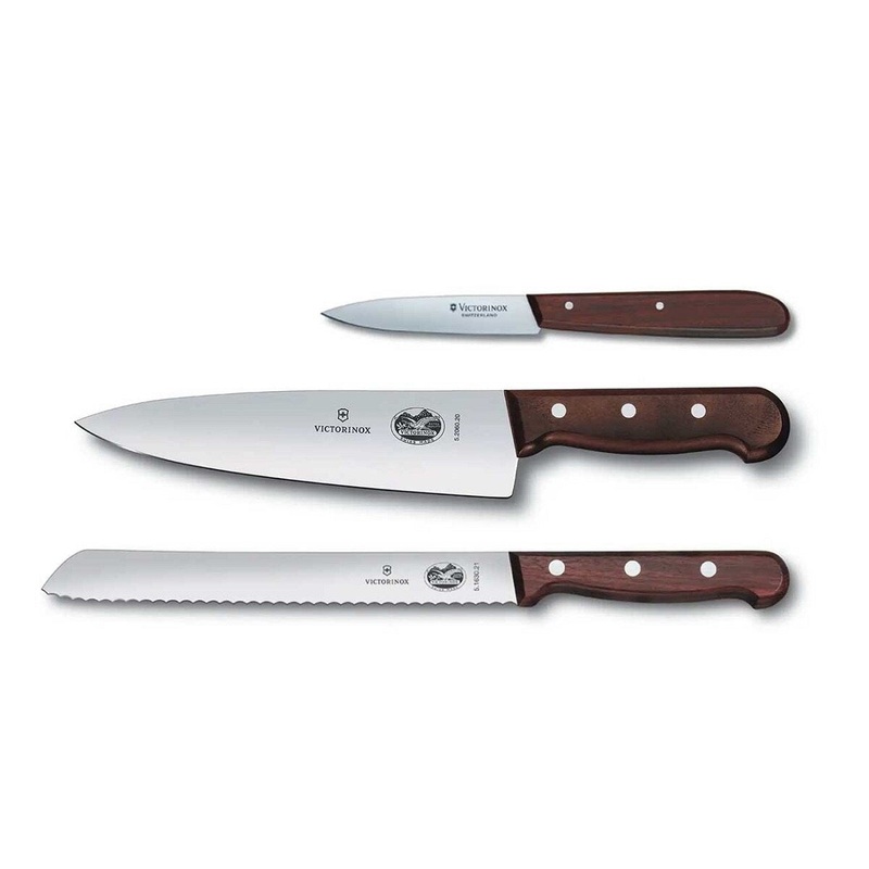 Swiss Army Rosewood 3-Piece Knife Set