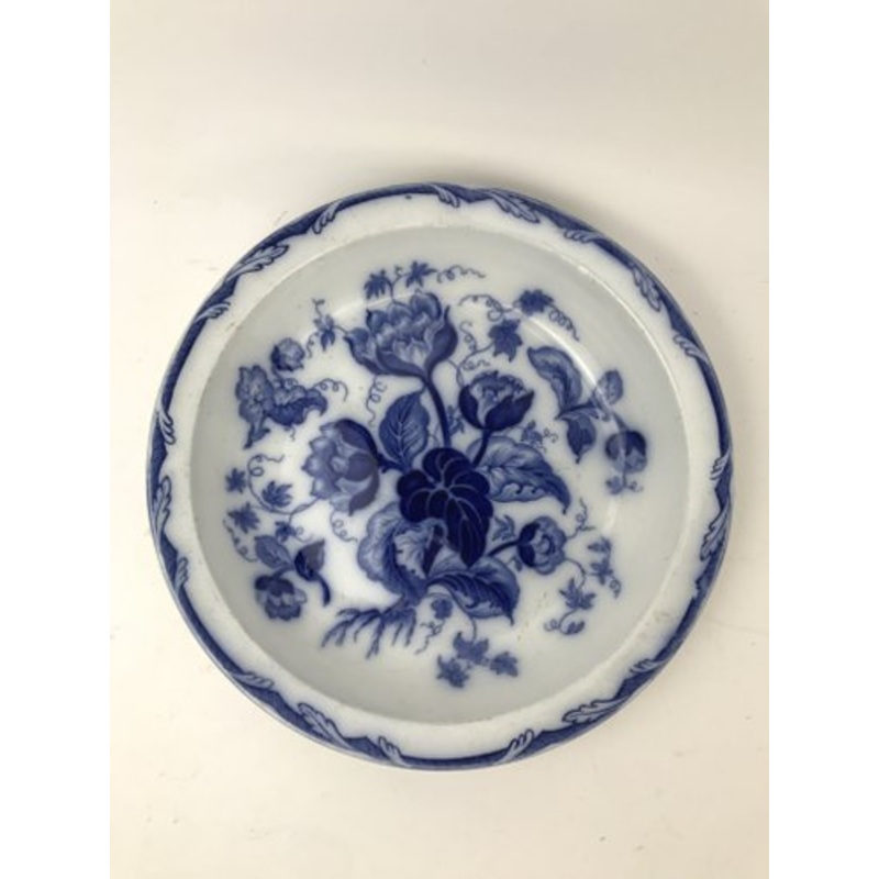 Antique English Blue Earthenware Serving Plate from Wedgwood, 1850s for sale at Pamono
