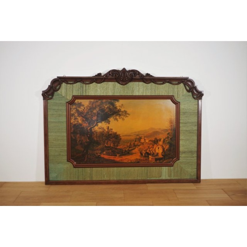 Hand-Carved Painting, 1950s, Textile & Wood, Framed for sale at Pamono