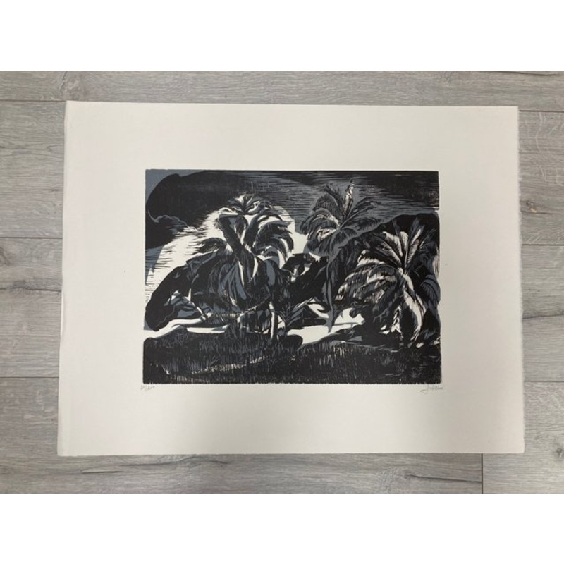 Jeannine Herv, Le Bois de Cocotiers, Wood Engraving, 1999 for sale at Pamono