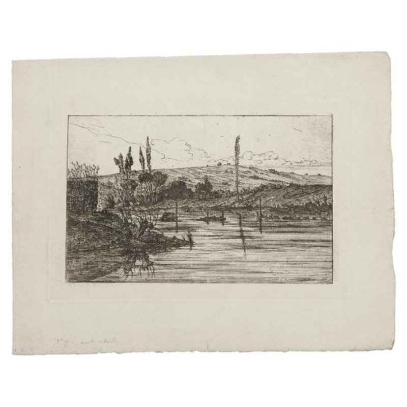 Landscape Composition, Etching, 19th-Century for sale at Pamono