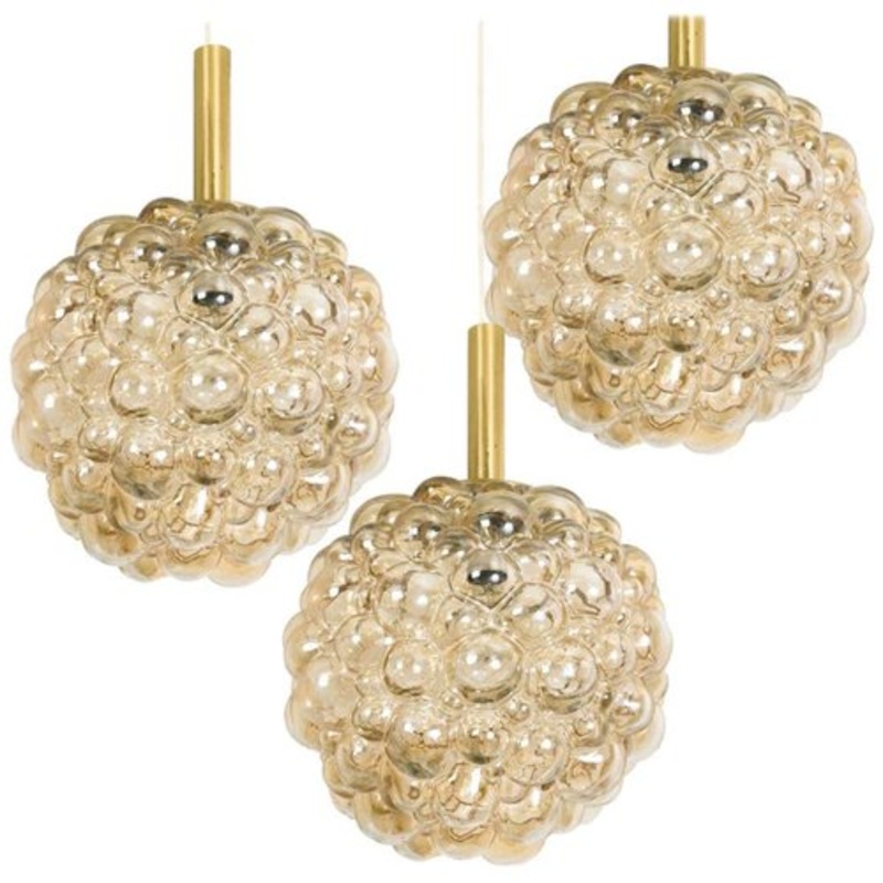 Large Glass Pedants by Helena Tynell for Glashtte Limburg, 1960, Set of 3 for sale at Pamono