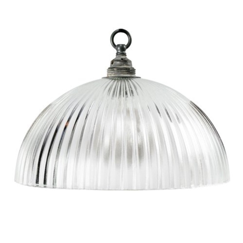 Mid-Century Industrial Glass Ceiling Lamp from Holophane for sale at Pamono