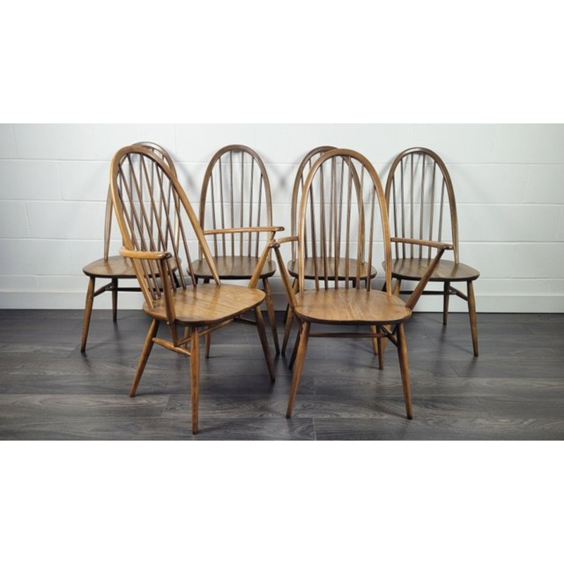 Quaker Chairs by Lucian Ercolani for Ercol, 1990s, Set of 6 for sale at Pamono