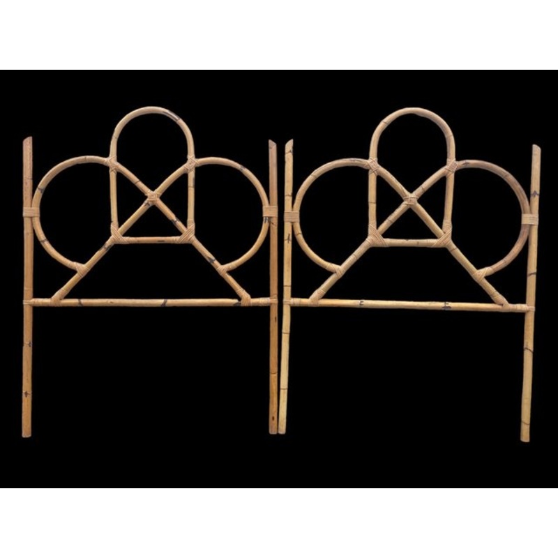 Set of Vintage Rattan Headboard, 1960s for sale at Pamono