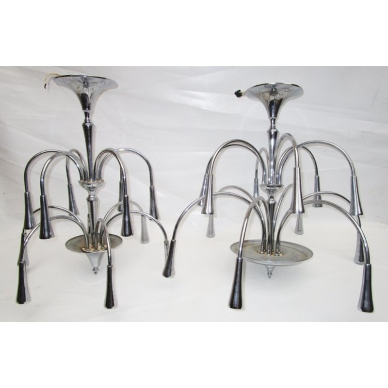 Space Age Sputnik Ceiling Lamps, 1960s, Set of 2 for sale at Pamono