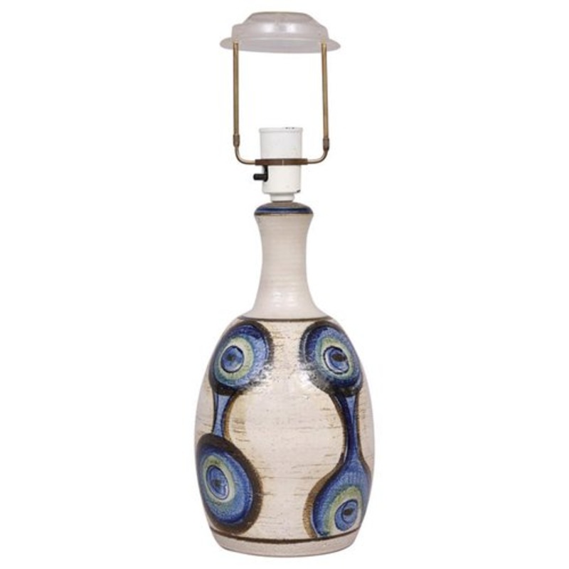 Table Lamp in Enameled Ceramics by Soholm, Denmark, 1960s for sale at Pamono