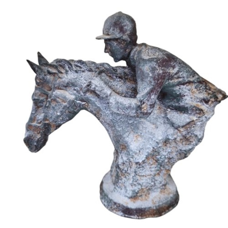 Vintage Clay Sculpture of a Rider on Horse for sale at Pamono