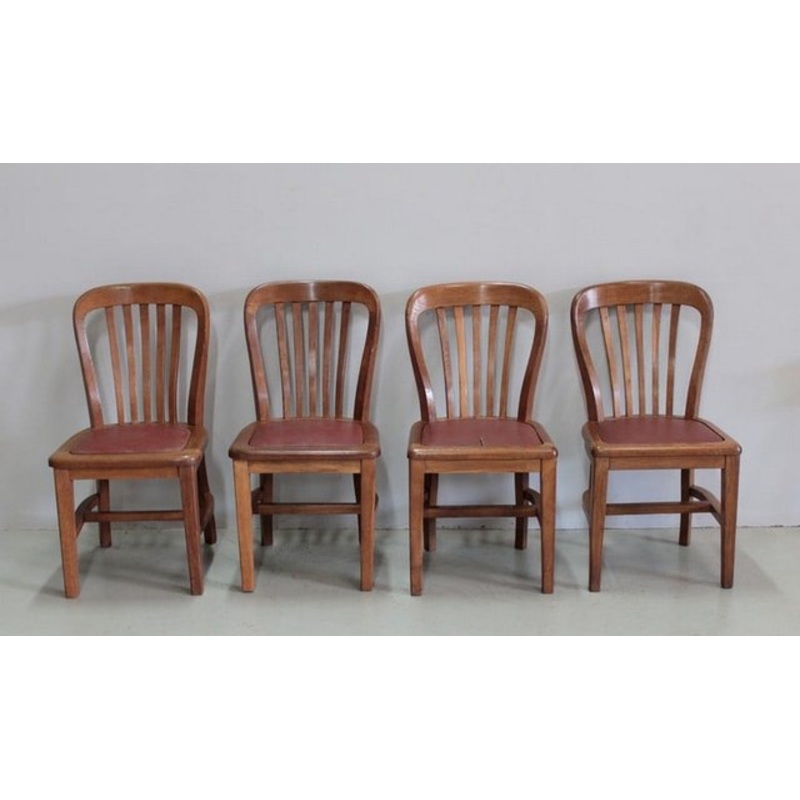Vintage Solid Oak Dining Chairs, Set of 4 for sale at Pamono