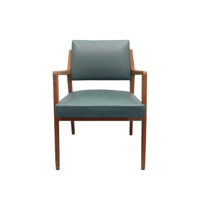 Armchair in Cherry & Leatherette, 1950s for sale at Pamono