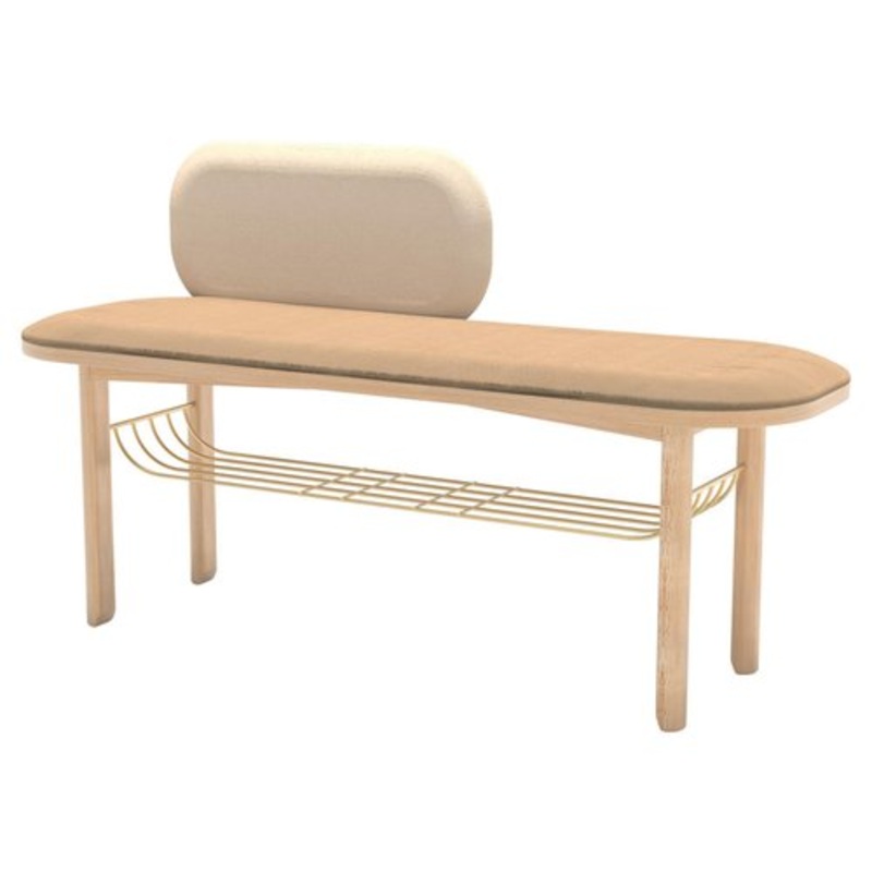 Camel Eustache Bench in Natural Oak by Harto for sale at Pamono
