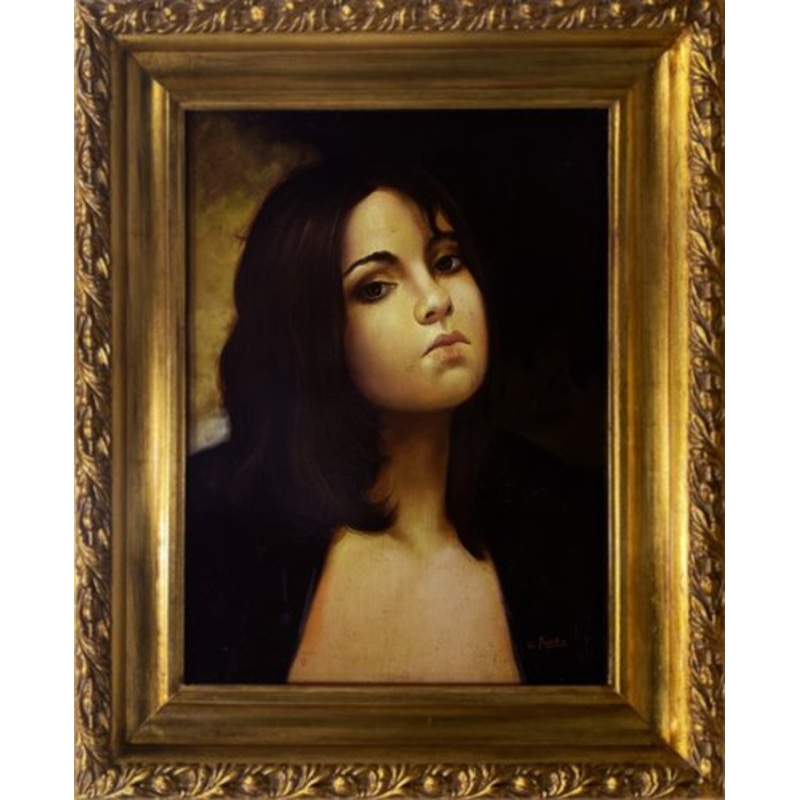 Ciro Pace, Female Portrait, Oil Painting, 1988, Framed for sale at Pamono