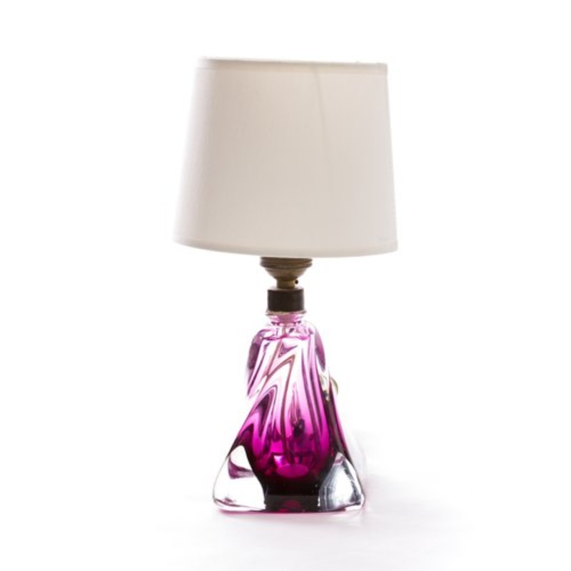 Mid-Century Belgian Crystal Table Lamp from Val Saint Lambert, 1960s for sale at Pamono