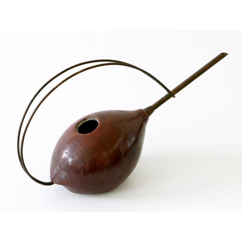 Mid-Century German Modern Ceramic & Brass Watering Can, 1950s for sale at Pamono