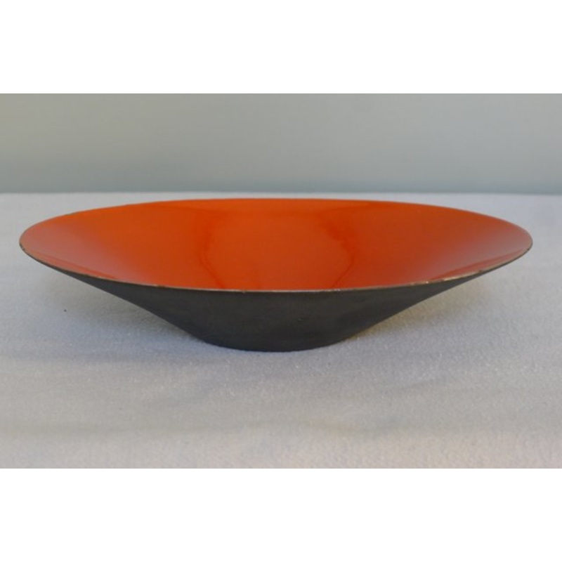 Mid-Century Oval Krenit Bowl in Red Enamel by Herbert Krenchel for Torben rskov, 1950s for sale at Pamono