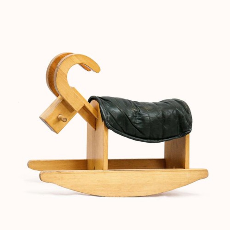 Mid-Century Wooden Rocking Billy Goat, 1960s for sale at Pamono