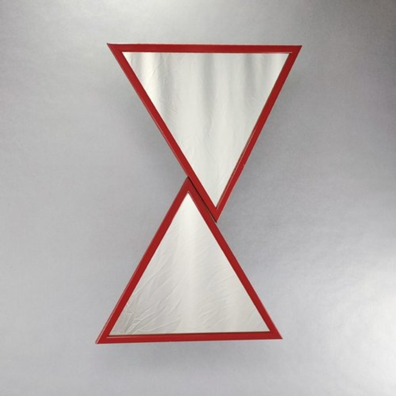 Red Triangular Mirrors, 1980s for sale at Pamono