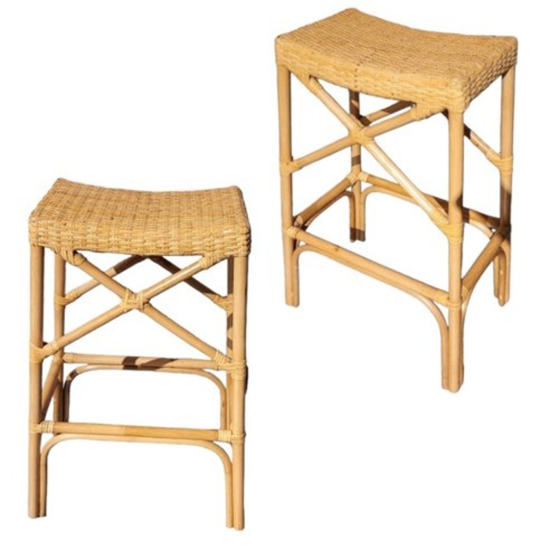 Set of Spanish Bambu and Ratan Stool for sale at Pamono