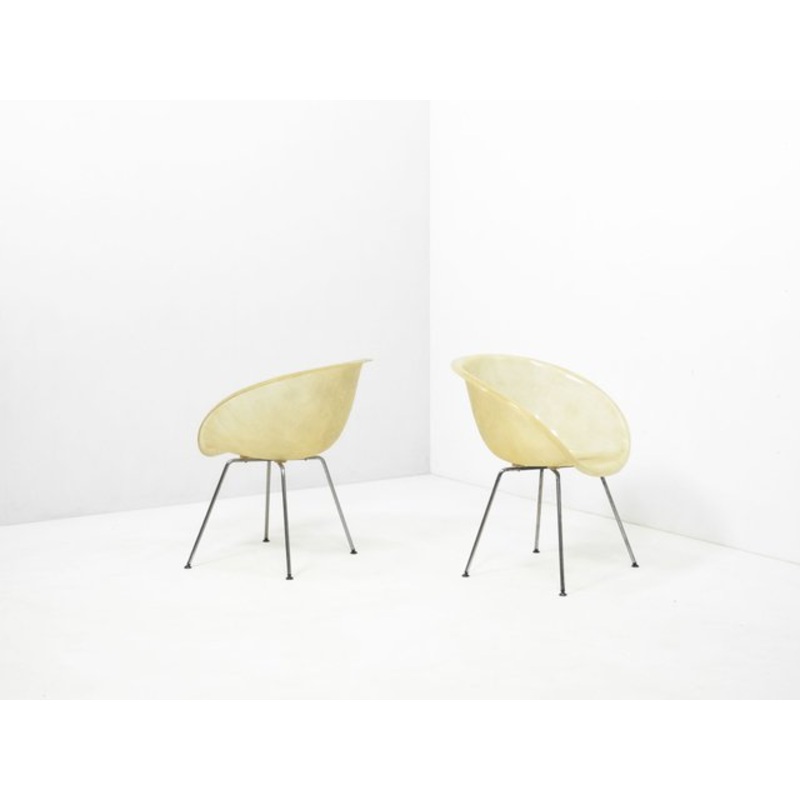 Set of Vintage Fiber Glass Shell Chairs for sale at Pamono